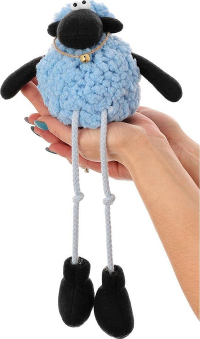Figurinë zbukurimi Saska Gift and Decor, qengj i ulur, set 10cm dhe 25cm, pranverë Pashkë, e zezë blu
