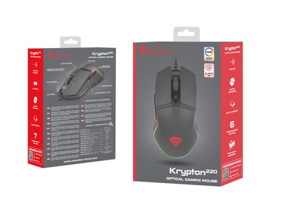 Гејминг глушец Genesis Krypton 220, 6400 DPI, RGB, црн