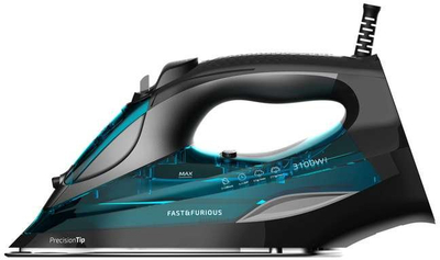Hekur me avull Cecotec Fast&Furious 5055 PRO, 3100W, taba qeramike, i zi me blu