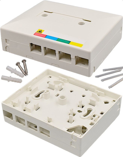 Kuti sipërfaqësore për fibra optike Digitus ZUB, 4x SC Sx LC Dx, IP45, e bardhë