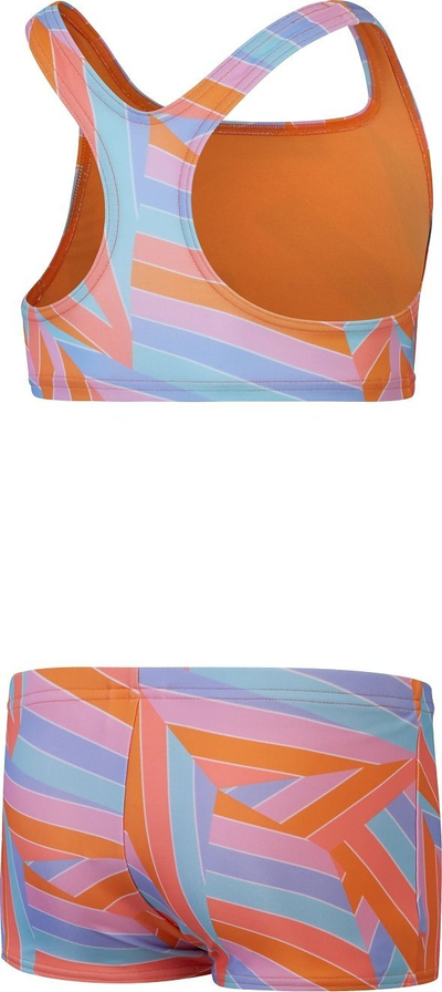 Set rrobash banjo për goca Speedo PT Bleg 2Pc, 2 pjesë, print shumëngjyrësh, portokalli