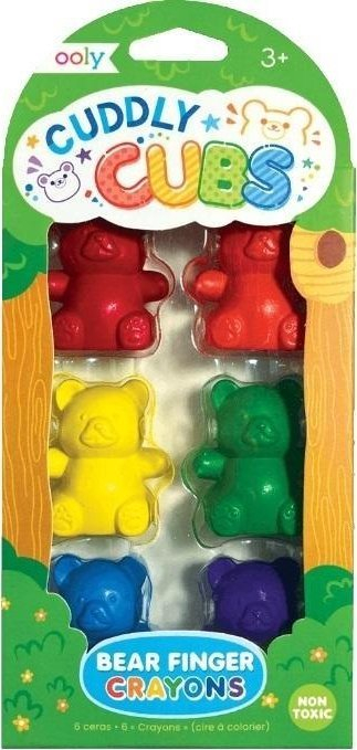 Ngjyra gishti Cuddly Cubs Bear, set 6 copë, plastike, shumëngjyrëshe