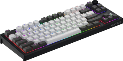Tastierë gaming Hator HTK4180 Skyfall 80 PRO Wireless, 80%, RGB, layout ENG, e zezë
