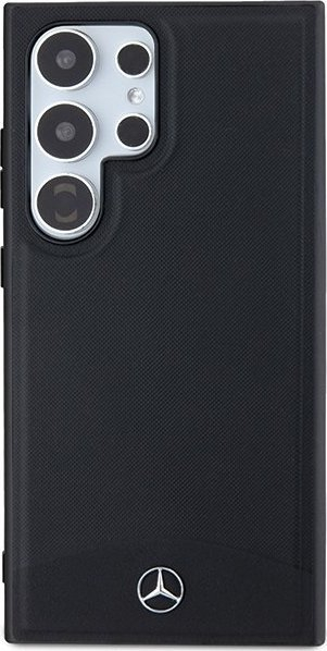 Kapak telefoni Mercedes Benz Leather Fluted Star, për Galaxy S24 Ultra, lëkurë, i zi