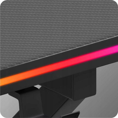 Гејминг маса Huzaro Hero 1.7 RGB, 140cm, со RGB осветлување, црна