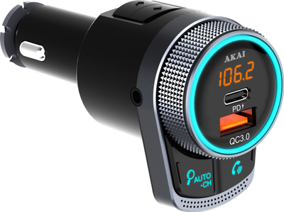 Transmetues FM Akai FMT-80BT, Bluetooth, 2 porta USB QC3.0, i zi