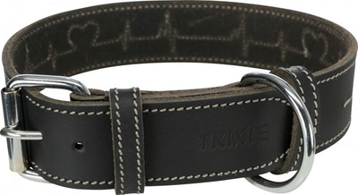 Qafore për qen Trixie Rustic Heartbeat, lëkurë e trashë, 55-65 cm, e zezë