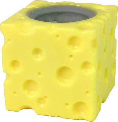 Lodër antistres squishy Mouse in Cheese, sensoriale për kalamaj, 5x5x5 cm, e verdhë