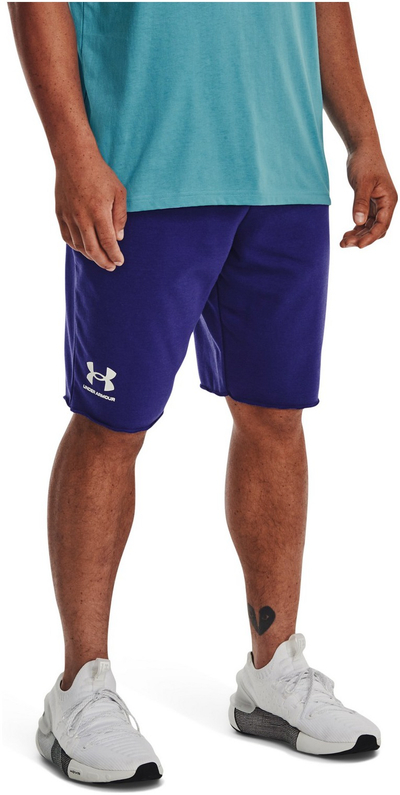 Кратки спортски панталони Under Armour Rival Terry, памук полиестер, сини