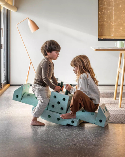 Set lodrash modulare MODU Dreamer, set startues i madh, mbi 25 forma ndërtimi, ngjyrë mente dhe jeshile