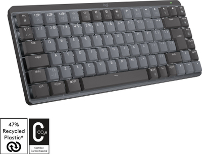 Tastierë mekanike Logitech MX Mechanical Mini, wireless, kompakte, grafit