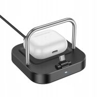 Ngarkues tavoline Hoco 2 in 1, USB C 30W, karikim wireless 5W, i zi