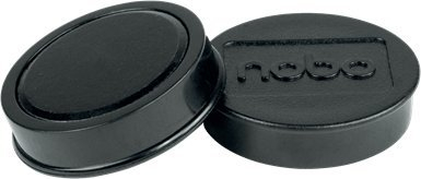 Magnete për tabela Nobo, 38 mm, mbajnë 2.5 kg, të zeza
