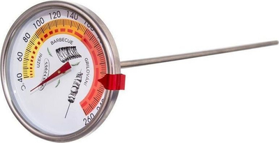 Termometër furre Orion, montim në derë, 40°C-260°C, 33 cm, argjendtë