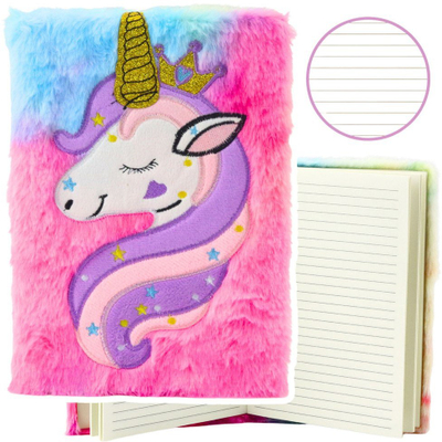 Fletore plush me vija Unicorn, A5, 80 faqe, me brirë të artë