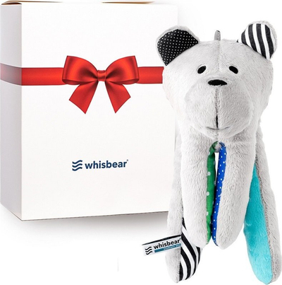 Lodër pelushi Whisbear Humming Bear, CRYsensor, zhurmë relaksuese, gri