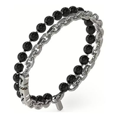 Byzylyk për meshkuj GUESS JUMB04051JWSTBK, i argjendtë/zezë