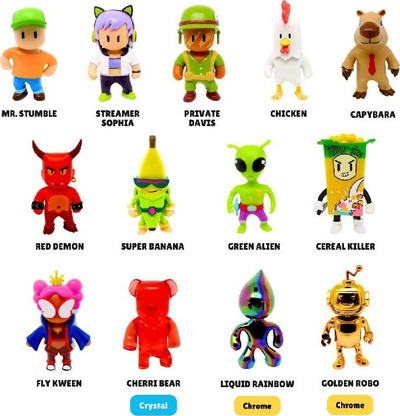 Figura 3D mini Jazwares Stumble Guys Series 2, koleksion, shumëngjyrëshe