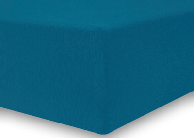 Çarçaf me lastik DecoKing Amber, jersey pambuk, 200x200 cm, blu