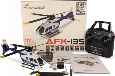 Helikopter me pult Amewi AFX 135, 2.4GHz, bateri 350mAh, bardh e kaltër