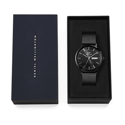 Orë dore Daniel Wellington Classic Day Display Onyx DW00100831, unisex, e zezë
