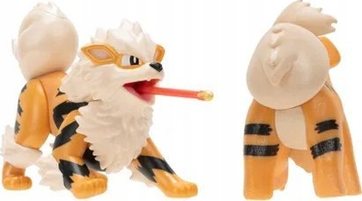 Figurina lodër Pokemon Select Evolution Arcanine edhe Growlithe, set 2 copë, shumëngjyrëshe