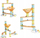 Lojë ndërtime Boppi Bamboo Marble Run Starter Pack 815005A, pistë me guralecë, bambu miqësore me mjedisin, shumëngjyrëshe