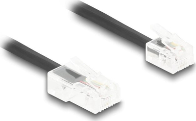 Kabllo telefoni DELOCK, spiral, RJ11 në RJ45, 2m, e zezë