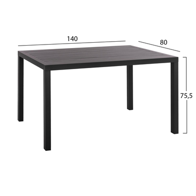 Tavolinë alumini 140×80 cm (HM5571.02), gri