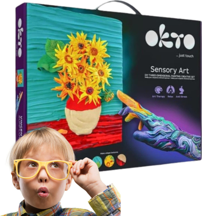 Set pikture 3D OKTO Sensory Art Luledielli, kanavacë 11.8" x 15.7", shumëngjyrësh