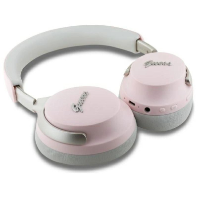 Kufje pa tela Guess DB Metal Script, Bluetooth 5.4, ANC, rozë
