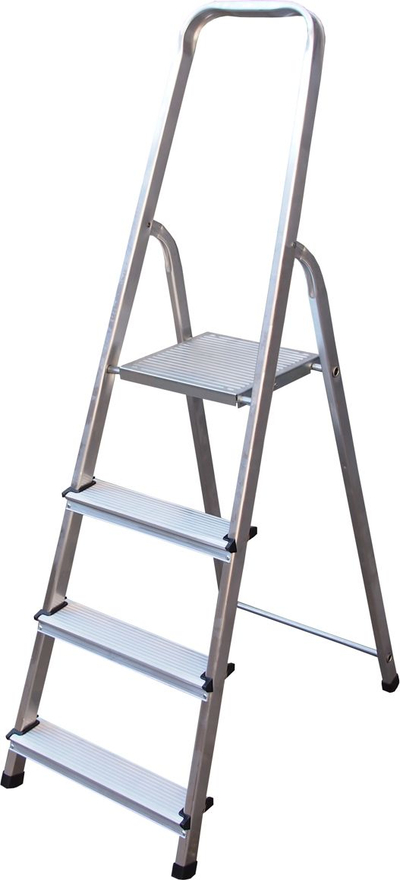 Shkallë alumini për shpi AW23014, 4 hapa, 125 kg, ngjyrë alumini