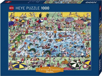 Puzzle Heye Fun at the pool, 1000 elemente, shumëngjyrësh 