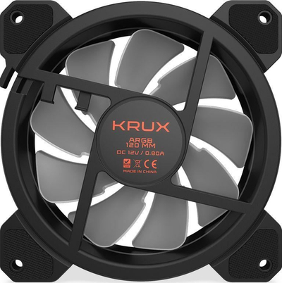 Ventilatorë Krux Lunar ARGB KIT 3x120 mm, 12 V, i bardhë/ zi