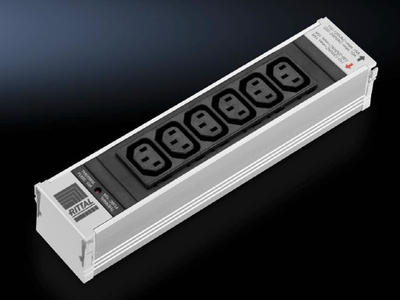 Panel energjie Rittal IEC C13, shpërndarës rryme, plastik, i zi