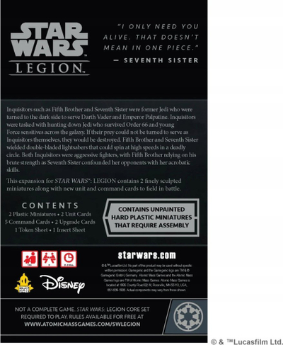 Проширење на игра Star Wars Legion Operative, Fifth Brother и Seventh Sister, за играчи 14+