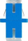 Adapter fibër optike SM SC UPC simplex, set 25 copë, blu transparent
