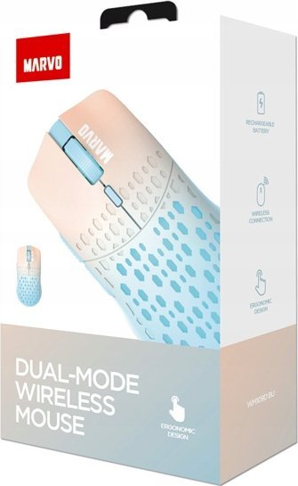 Maus wireless Marvo WM109D, optik, 3200 DPI, turkez me rozë