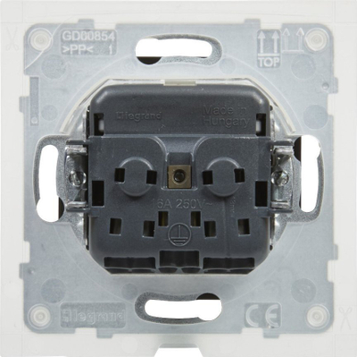 Prizë murale Legrand IP44, terminale automatike, 16A, e zezë