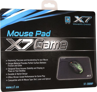 Mauspad A4Tech XGame X7-200MP (A4TPAD33458), e zezë