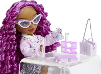Kukull Rainbow High Lilac Purple Fashion Doll, me boçka, flokë të gjata lejla