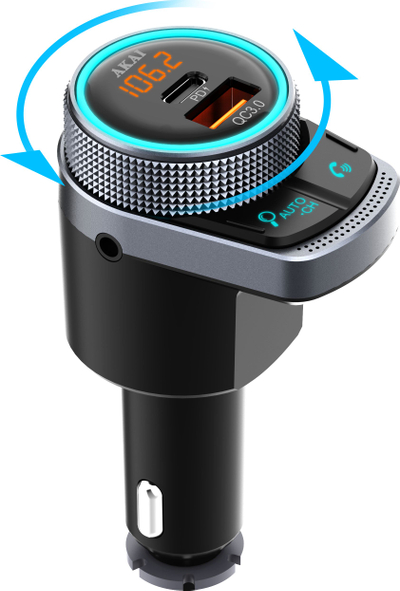 Transmetues FM Akai FMT-80BT, Bluetooth, 2 porta USB QC3.0, i zi