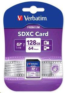Kartë memorie Verbatim Premium SDXC, 128GB, Class 10 UHS-I U1