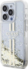 Mbrojtëse telefoni Guess Liquid Glitter Gold Stripes, për iPhone 15 Pro Max, hardcase, transparente