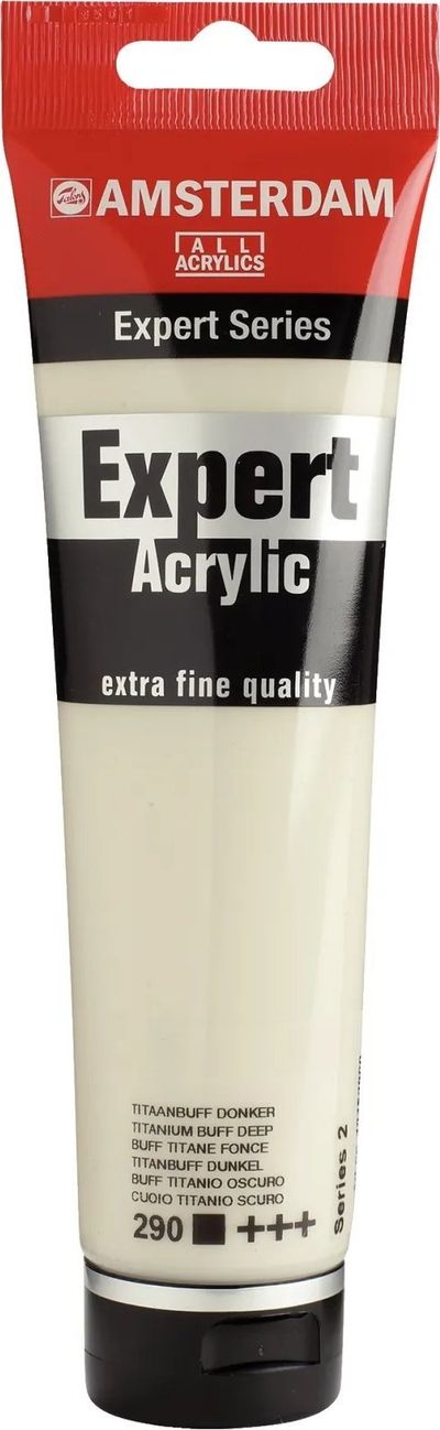 Bojë akrilike Amsterdam Expert Titanium Buff Deep 290, 150ml, për punim profesionale
