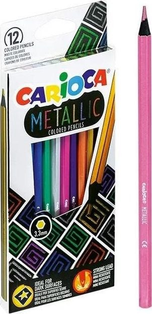 Lapsa ngjyrues Carioca Metallic, 12 ngjyra, efekt metalik