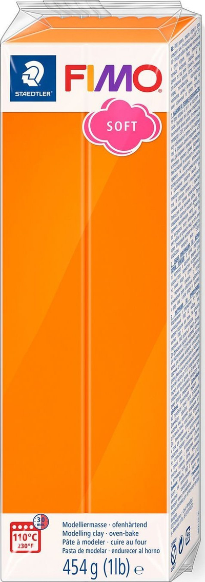 Masë modelimi Staedtler Fimo Soft, 454g, mandarinë