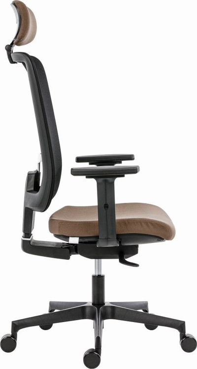 Karrige zyre Powerton Lucie, ergonomike, me krahë, bezhë