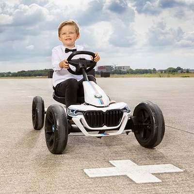Go-kart me pedale BERG Reppy BMW, gomë EVA, ulëse që rregullohet, i bardhë