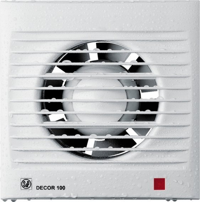 Ventilator banjoje S&amp;P Decor 100 CZ, 230V 50Hz, temperaturë ambienti 40°C, i bardhë